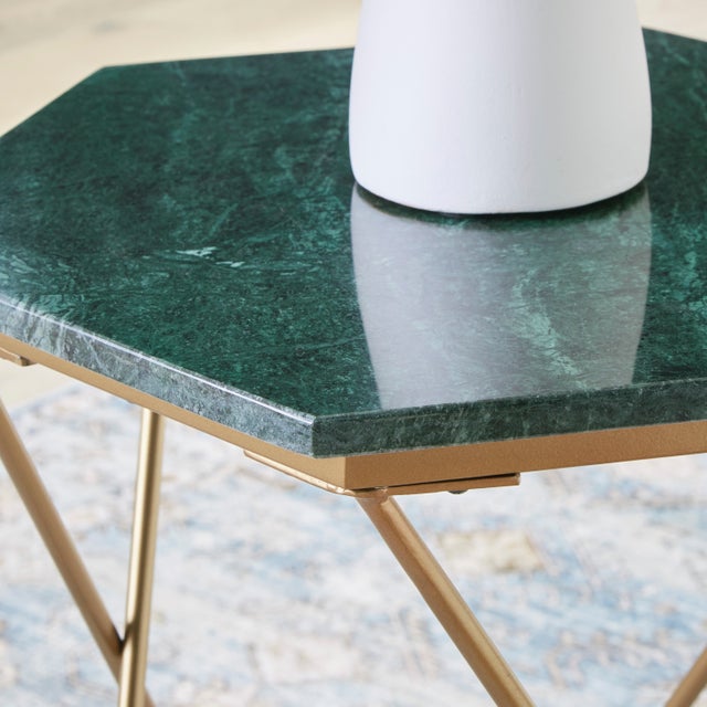 Engelton Green/Gold Accent Table  A4000526