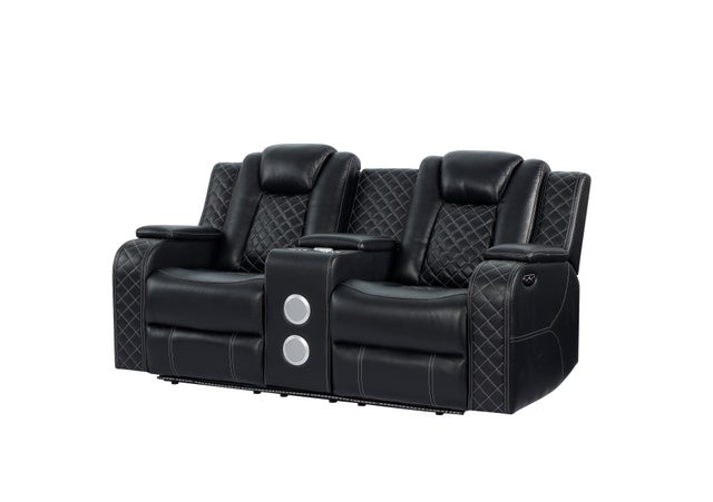 Galaxy Black POWER/LED/BLUETOOTH SPEAKERS 3pc Reclining Set