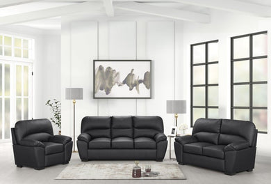 Tiffany  Black Leather Living Room Set