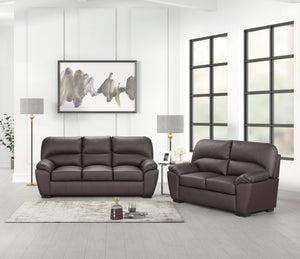 Tiffany Brown Leather Living Room Set