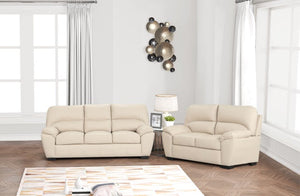 Tiffany Taupe Leather Living Room Set