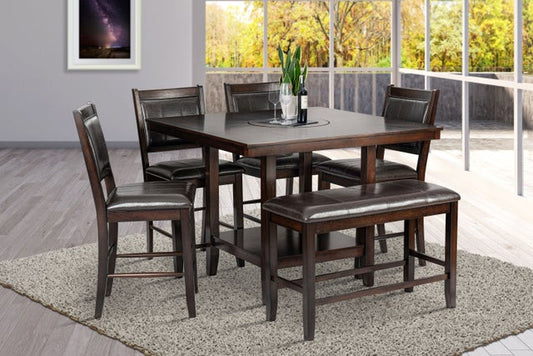 6pc Brown Counter Height Set D2320