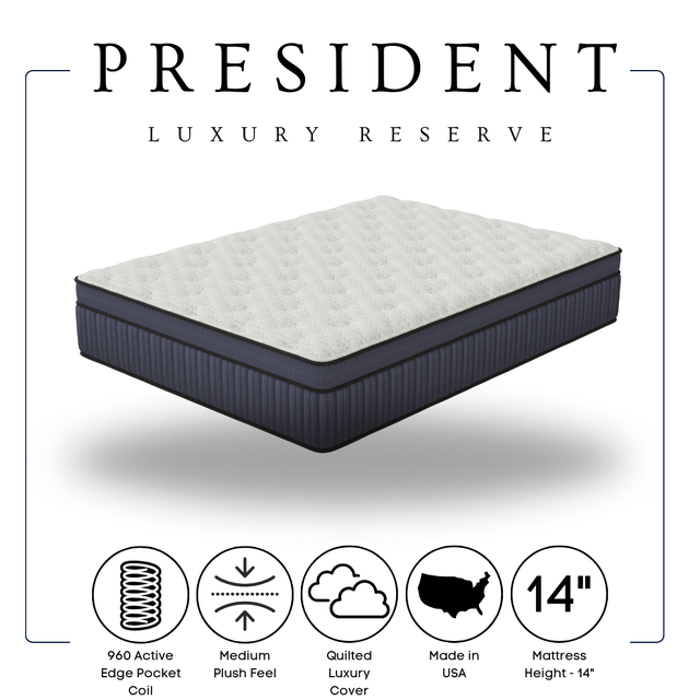 PRESIDENT MATTRESS 14" EURO TOP Queen Mattress