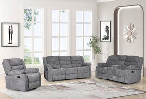 Oliver Charcoal Fabric 3pc Reclining Set