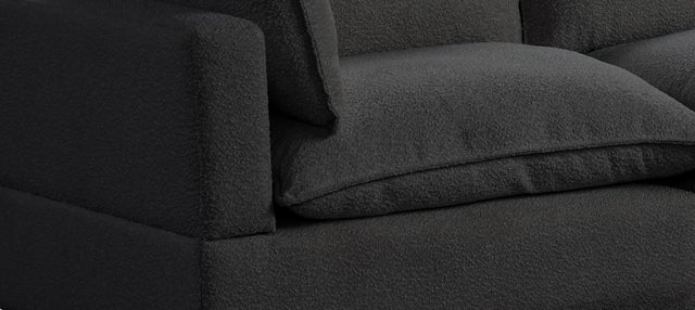 Cloud2 121" Black Boucle Fabric Modular Sectional