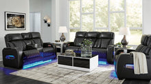 Load image into Gallery viewer, Boyington Black POWER/LED/AIR MASSAGE/GENUINE LEATHER Reclining Sofa and Loveseat U27106