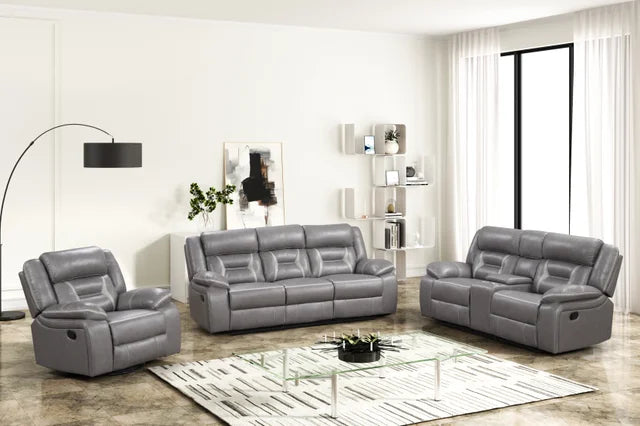 Luka10 Grey OVERSIZED 3PC Reclining Set