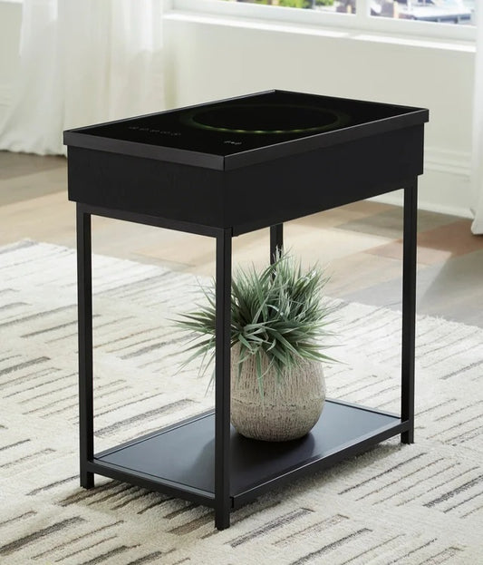 Gemmet Black Accent Table & Speaker A4000643