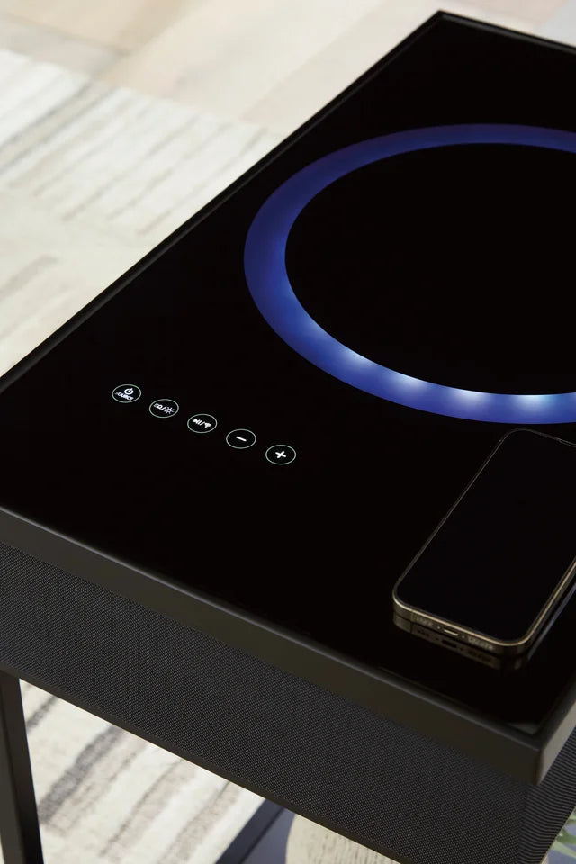 Gemmet Black Accent Table & Speaker A4000643