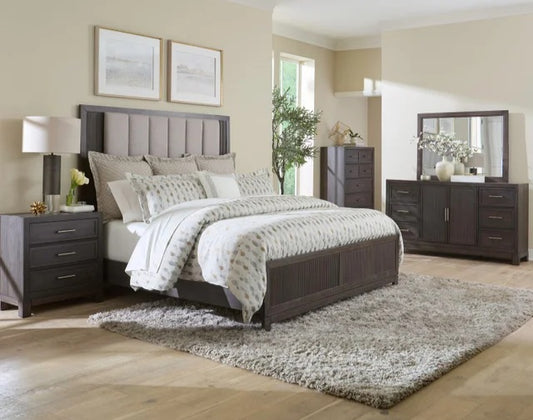 Cafe/Grey Panel Bedroom Set 313