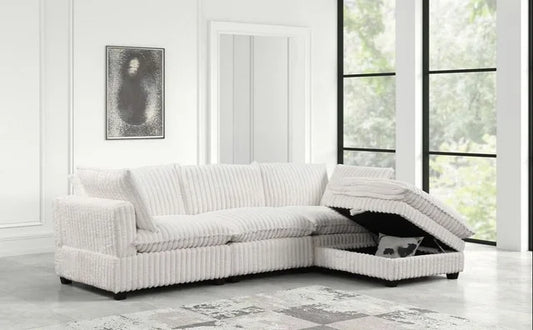 Cloud2 121" Beige Cord Modular Sectional