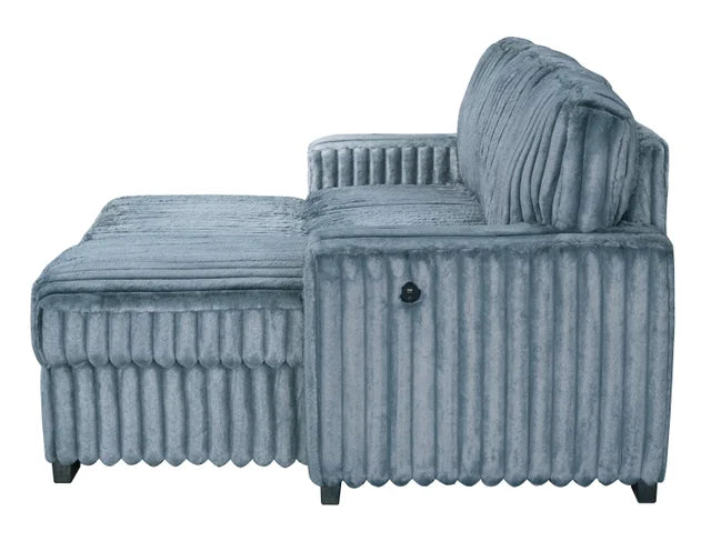 Poland Blue Reversible Sectional With Pull-Out Bed