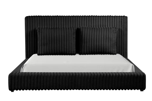 Lauren Black Fabric King Platform Bed