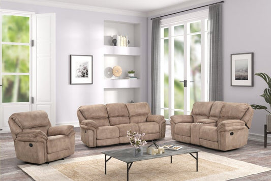 Austin OVERSIZED Mocha 3pc Reclining Set