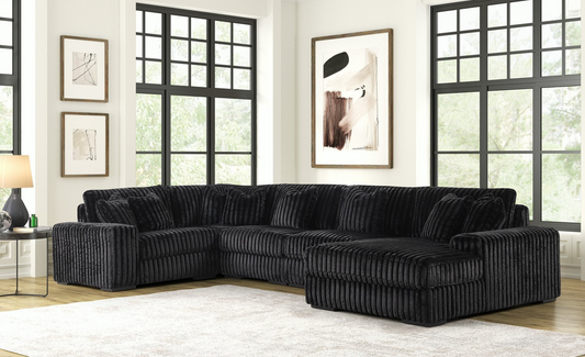 Seasons2 Black 5pc Sectional