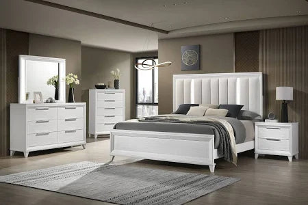 Cressida White LED Panel Bedroom Set B7300