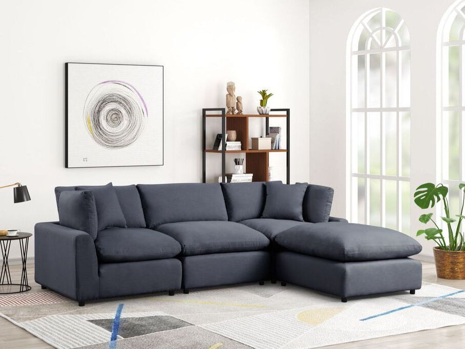 SKY 118" Black Linen Modular Sectional