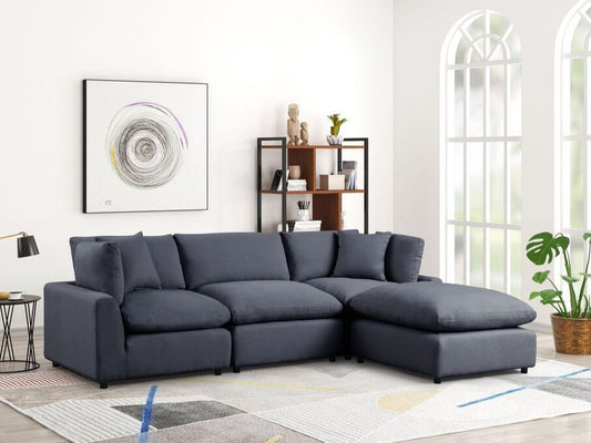 SKY 118" Black Linen Modular Sectional