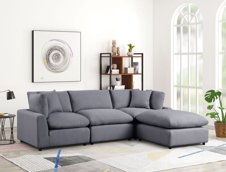 SKY 118" Charcoal Linen Modular Sectional