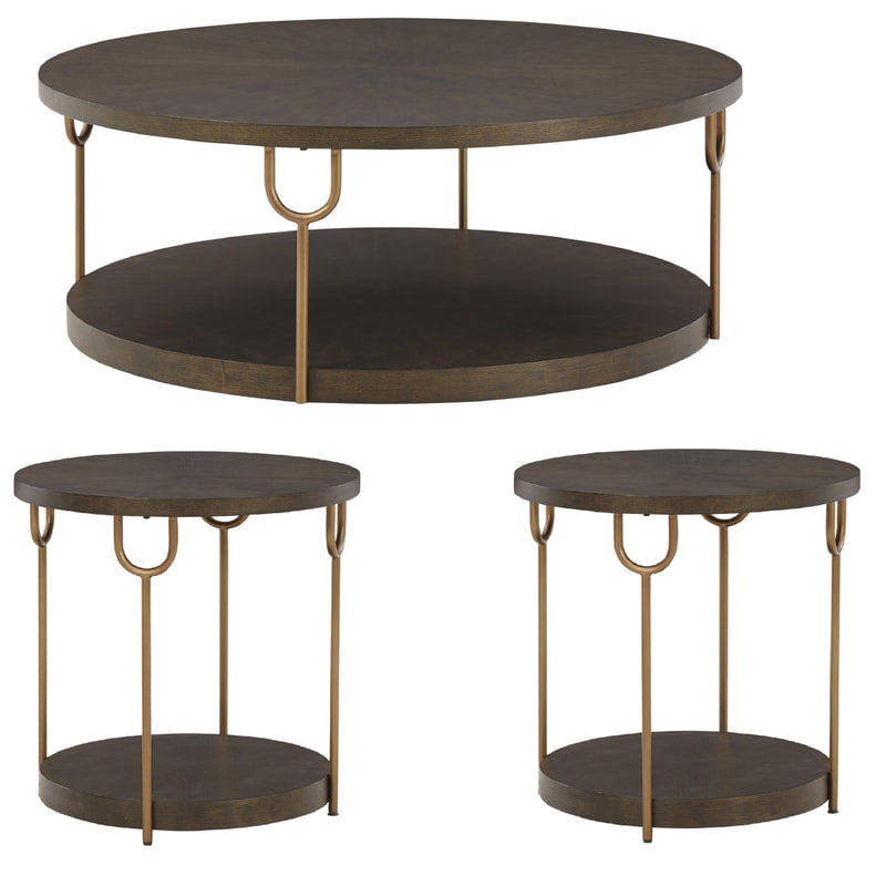 Brazburn Dark Brown 3pc Coffee Table Set T185