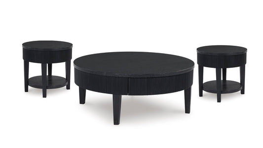 Marstream Black 3pc Coffee Table Set T551-8