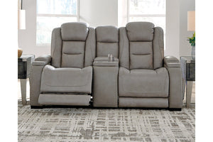 The Man-Den Gray POWER Reclining Sofa and Loveseat U85305