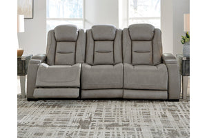 The Man-Den Gray POWER Reclining Sofa and Loveseat U85305