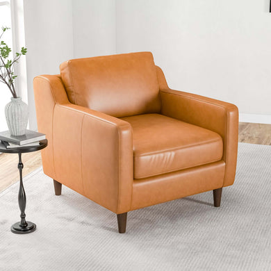 Cooper Tan Genuine Leather Lounge Chair