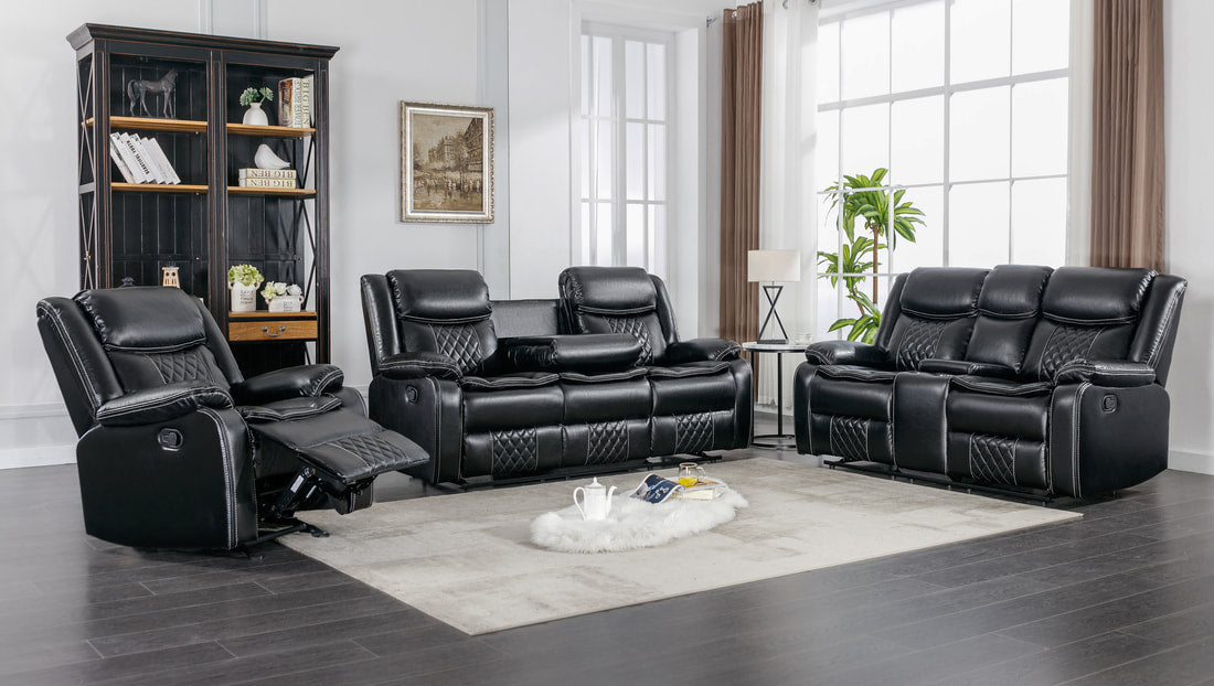 Weston Black 3pc Reclining Set