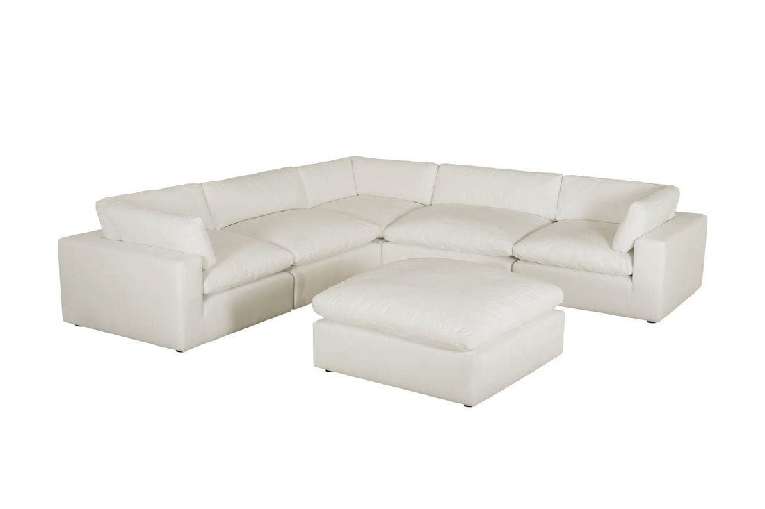 XL Cloud Sand Sectional with Ottoman