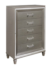 Load image into Gallery viewer, Tamsin Silver/Grey Metallic LED Storage Platform Bedroom Set  1616