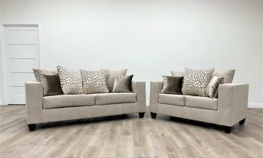 Monroe Hollywood Khaki Sofa and Loveseat 110