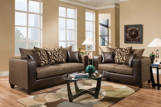 Monroe Brown Sofa and Loveseat 110