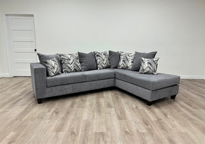 Monroe Charcoal Fabric Sectional Sofa 110