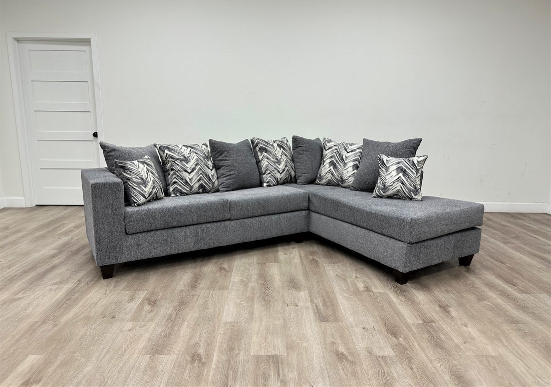 Monroe Charcoal Fabric Sectional Sofa 110