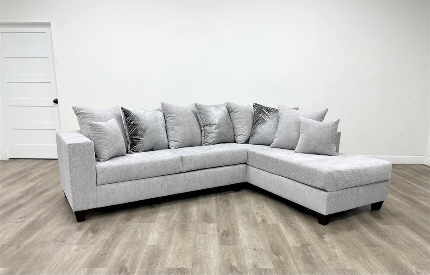 Monroe Dove Fabric Sectional Sofa 110
