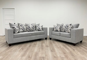 Monroe Grey Fabric Sofa and Loveseat 110