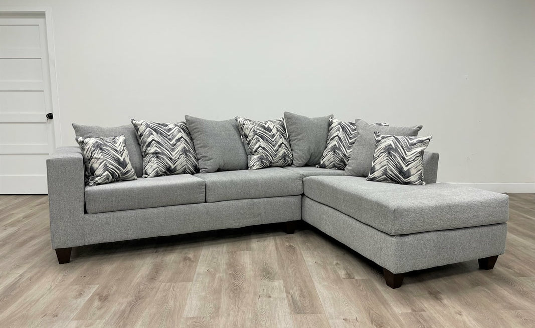Monroe Gray Fabric Sectional Sofa 110