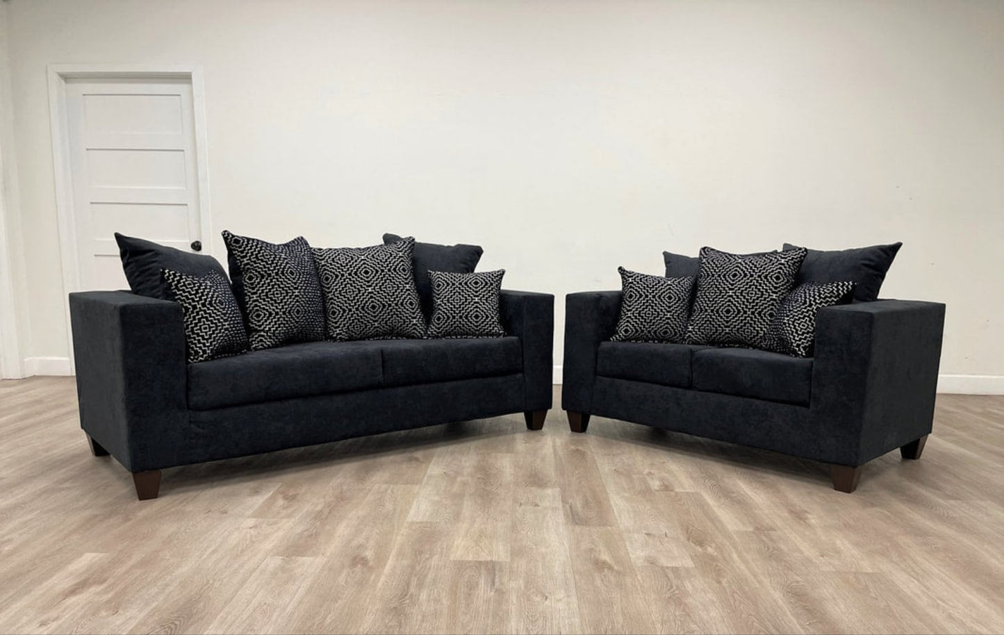 Monroe Hollywood  Black Sofa and Loveseat 110