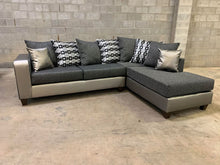 Load image into Gallery viewer, Monroe Silver Fabric Sectional Sofa 110
