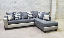 Load image into Gallery viewer, Monroe Silver Fabric Sectional Sofa 110