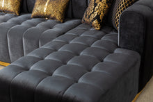 Load image into Gallery viewer, Siesta Black Velvet Double Chase Sectional