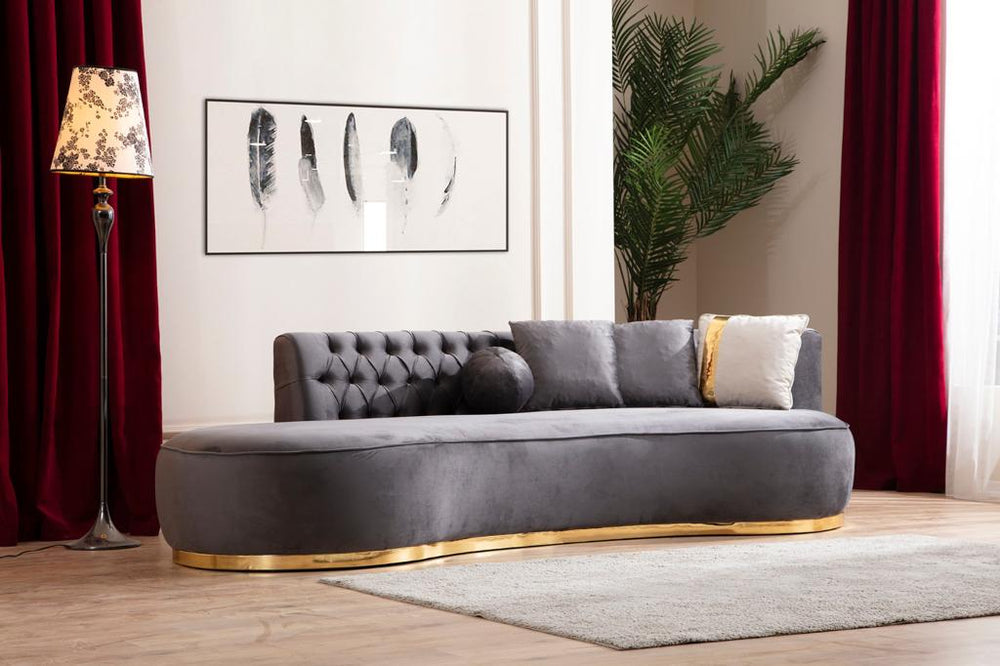 Ella Gray Boucle 106" Chaise Lounge