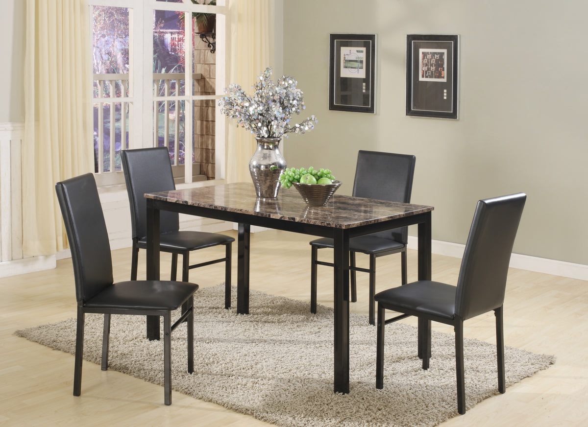 Aiden Brown/Black 5-Piece Rectangular Dining Set | 1217