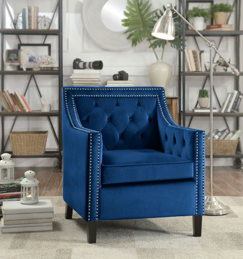 Grazioso Blue Velvet Accent Chair 1297