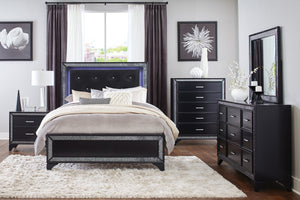 Salon LED Black Pearlescent Bedroom Set 1572