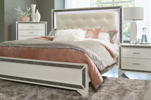 Salon LED White Pearlescent Bedroom Set 1572