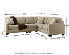 Load image into Gallery viewer, Alenya 3-Piece Sectional
Sofa 
Quartz 166