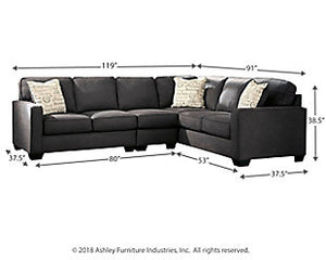 Alenya 3-Piece Sectional
Sofa 
Charcoal 16601