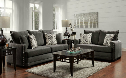 Behold  Charcoal Sofa and Loveseat 1680
